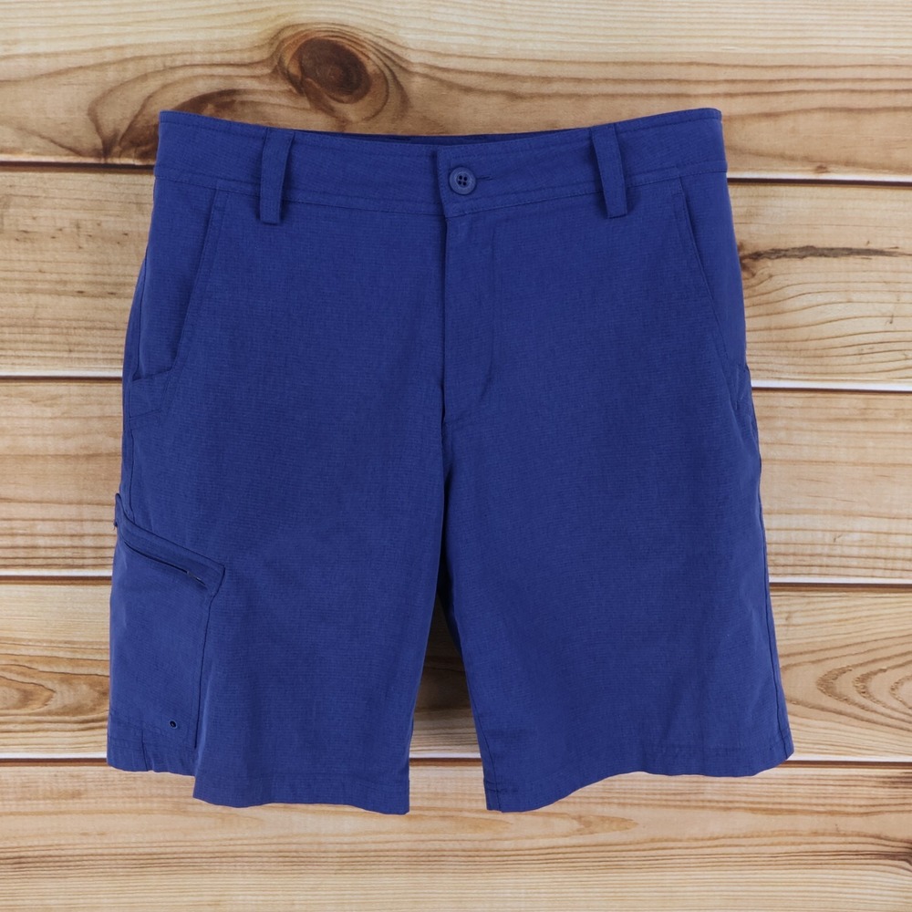 Guide Series Hiking Shorts Flat Front Zipping Pockets Mens 34 Blue Belt Loops‎